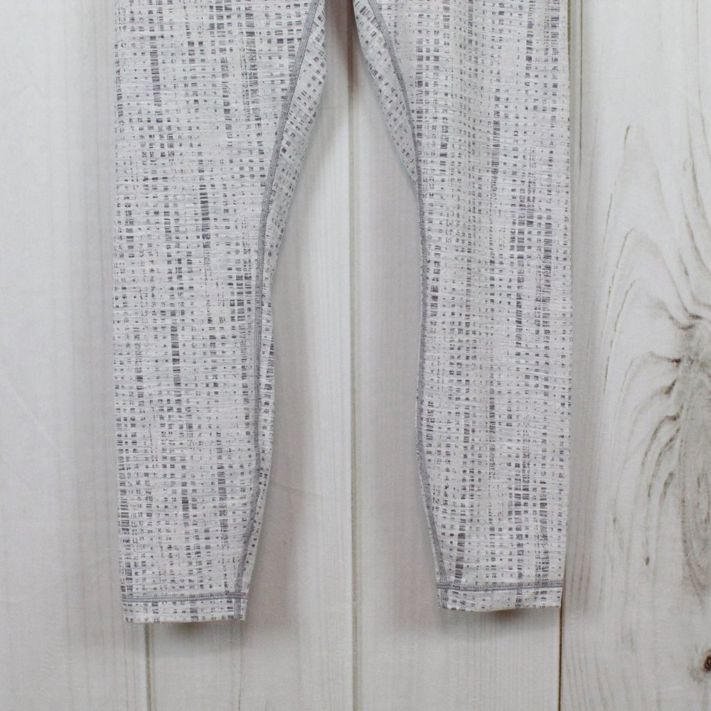 Lululemon Wunder Under HR Tight 25" Roll Down Gray White Yoga Leggings Size 10 - Picture 4 of 9